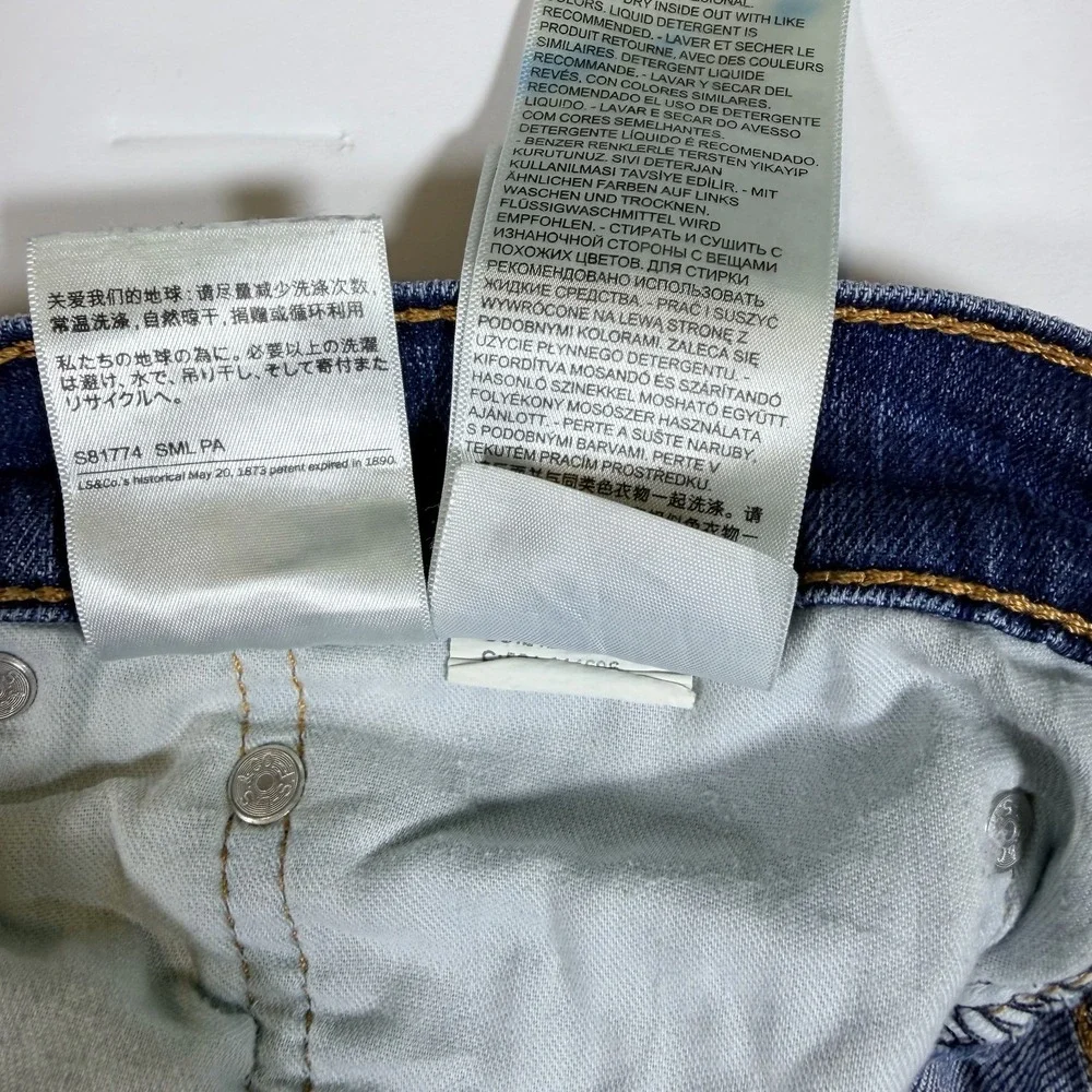 Levi's 527 Jeans Mens 36x32 Blue Denim Faded Super Stretch Red Tab Distressed